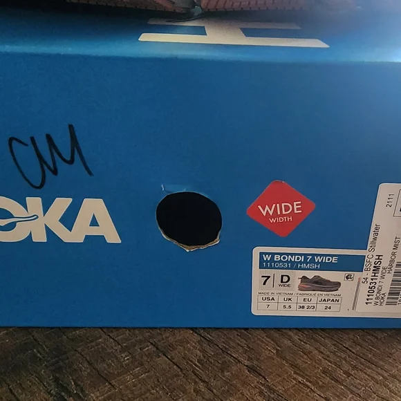 HOKA Women's Bondi 7 Running Shoes - Gray and Orange - Picture 7 of 7